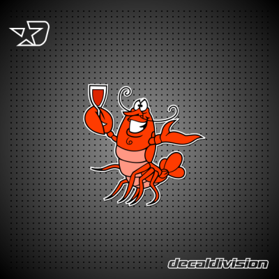 Red Lobster Drinking Wine Sticker